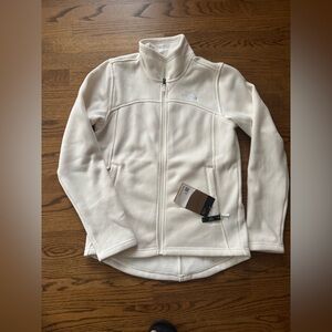 North face White Fleece Zip-Up Jacket
